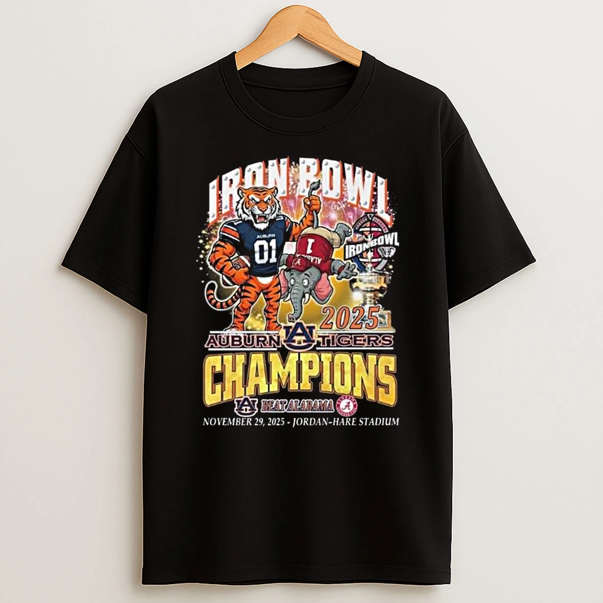 Iron Bowl Champions 2025 Auburn Tigers Beat Alabama Crimson Tide Mascot 29 11 2025 T Shirt