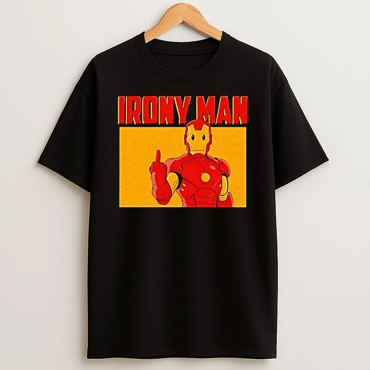 Irony Man Middle Finger T Shirt