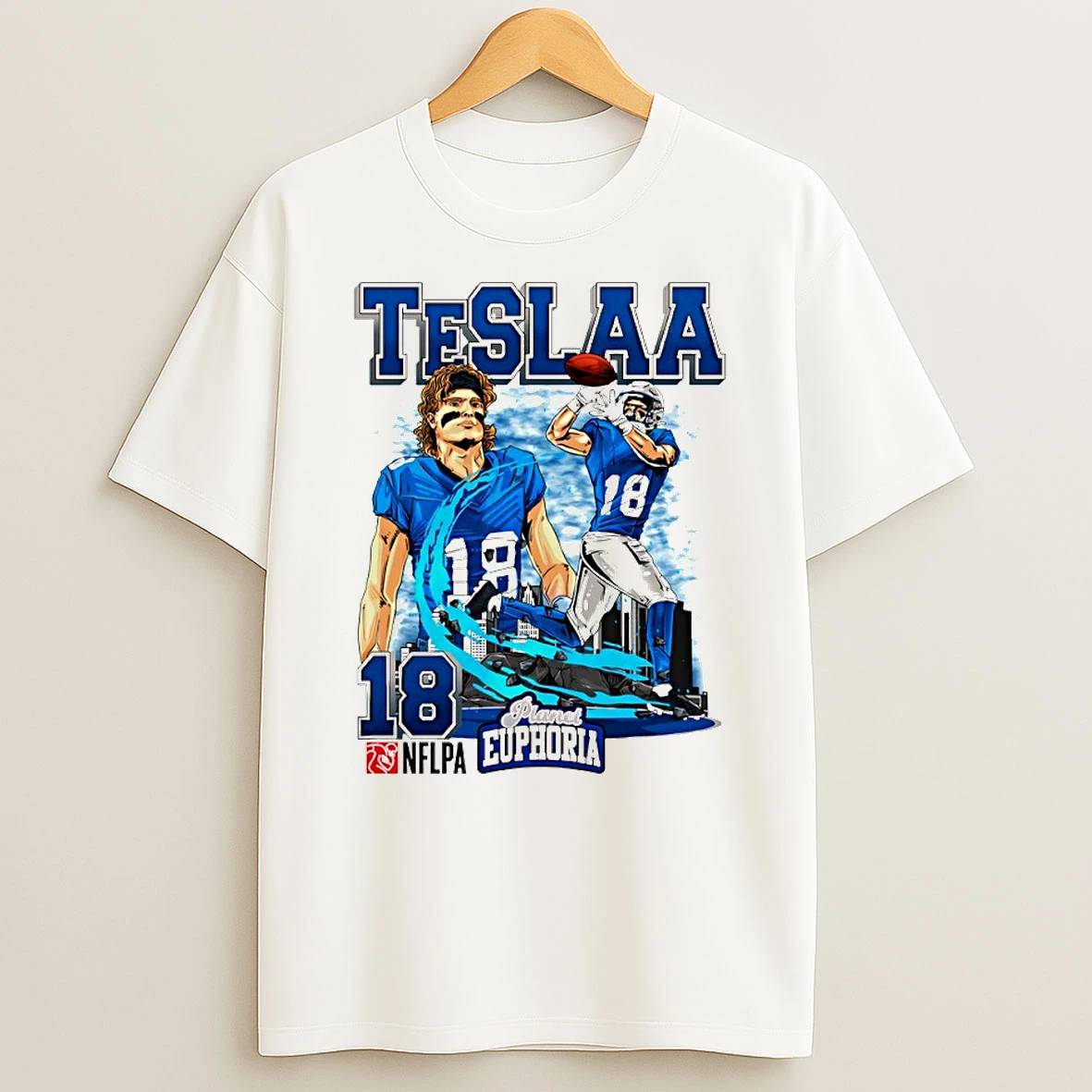 Isaac Teslaa 18 Detroit Lions Football Comic Circle T Shirt