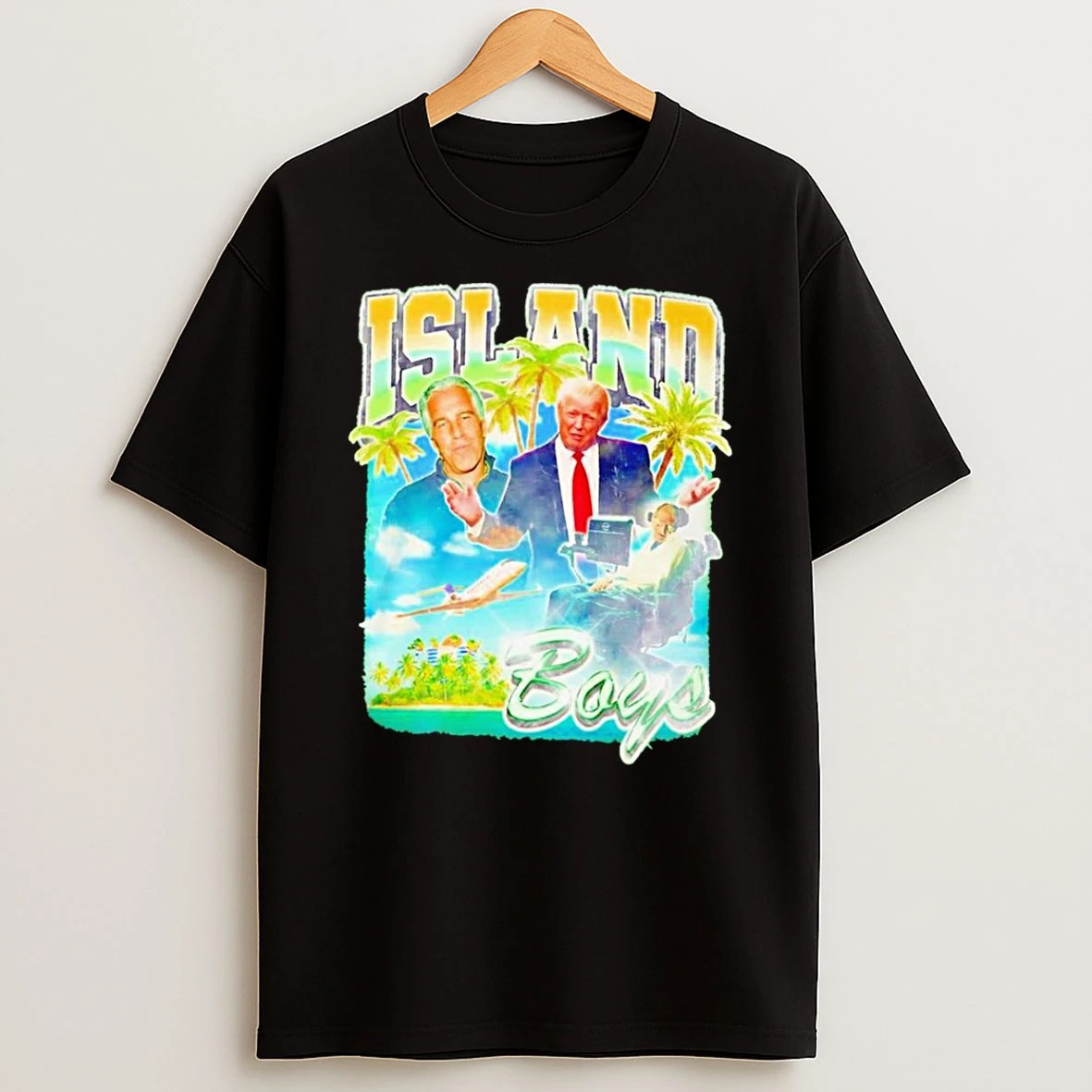 Island Boys Jeffrey Epstein Donald Trump And Stephen Hawking Retro T Shirt