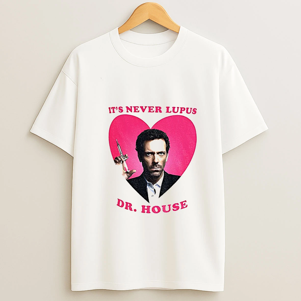 Its Never Lupus Dr House Pink Heart T Shirt