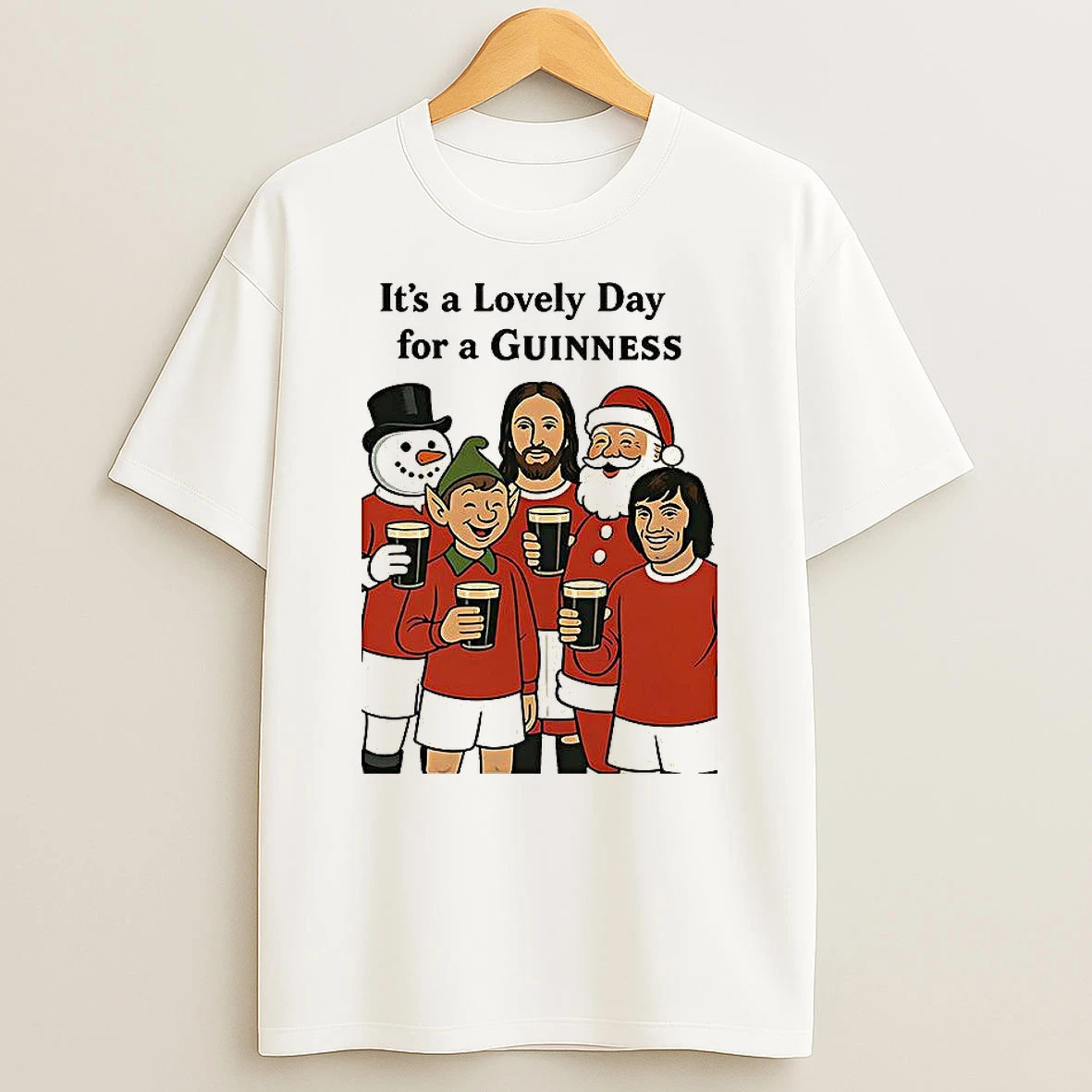 Its A Lovely Day For A Guinness Manchester United Christmas T Shirt