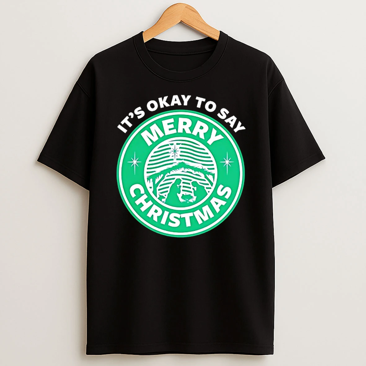 Its Okay To Say Merry Christmas Logo T Shirt