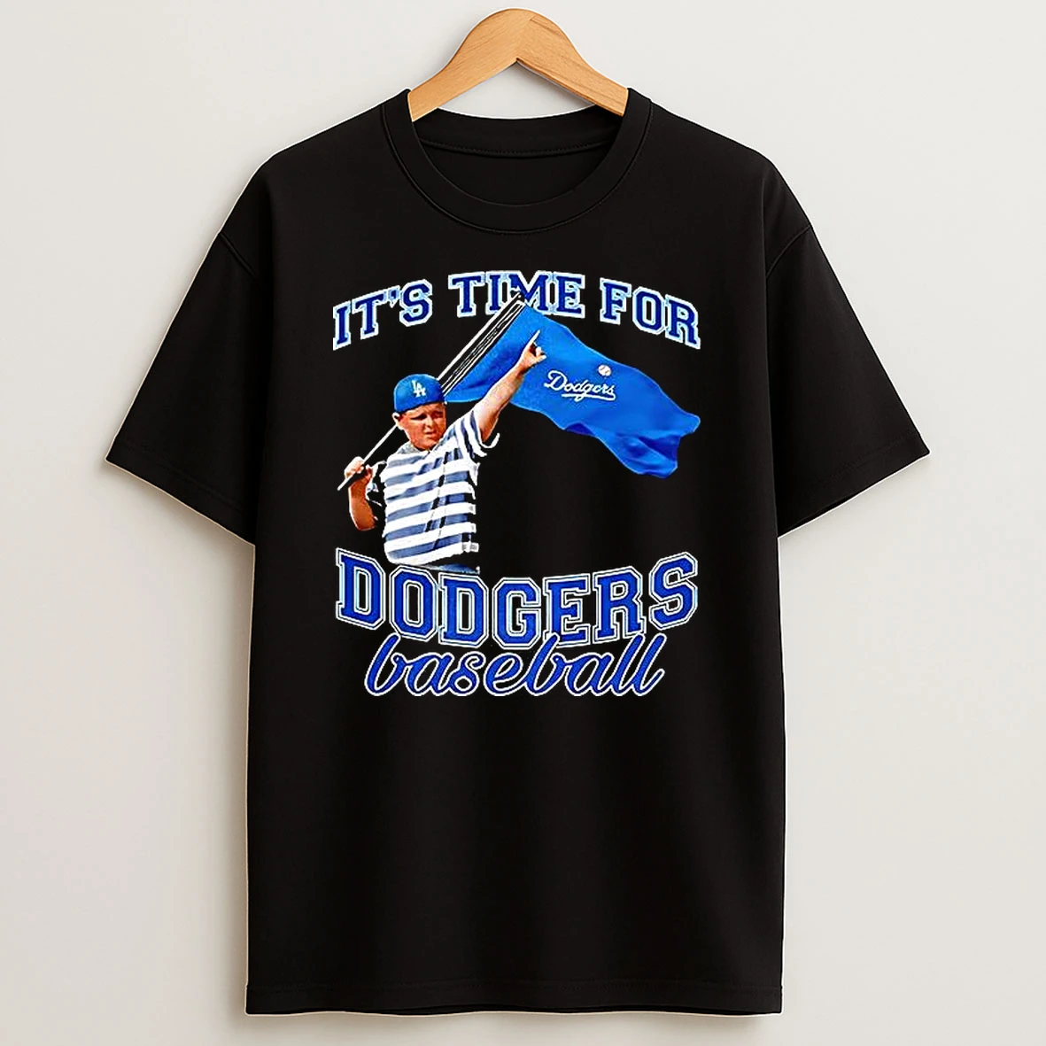 Its Time For Los Angeles Dodgers Baseball Flag T Shirt