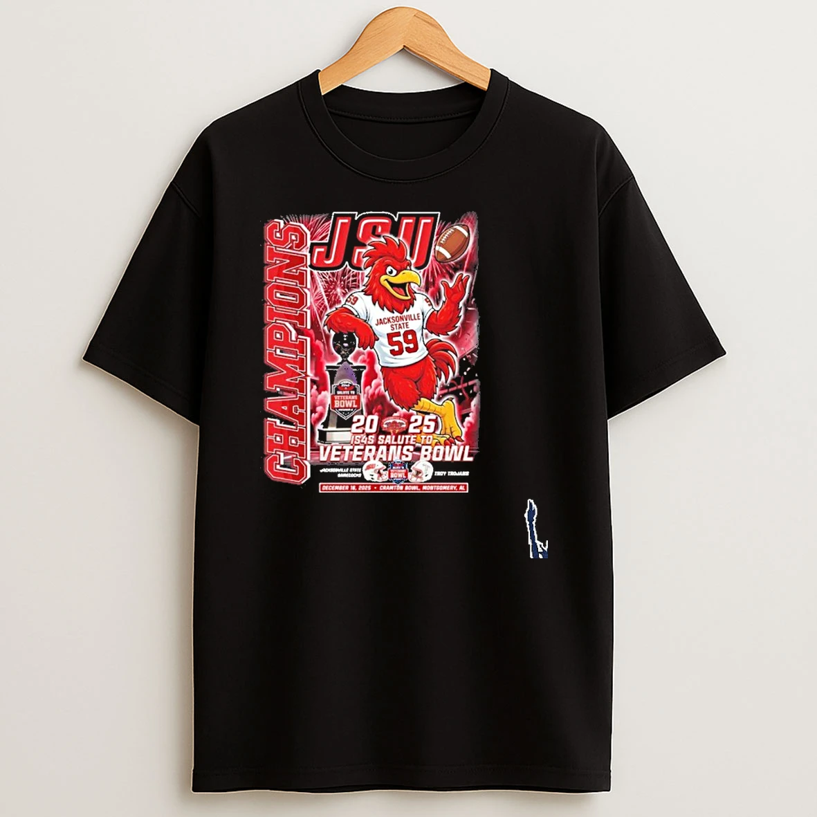 Jsu Gamecocks Mascot 2025 Veterans Bowl Champions T Shirt