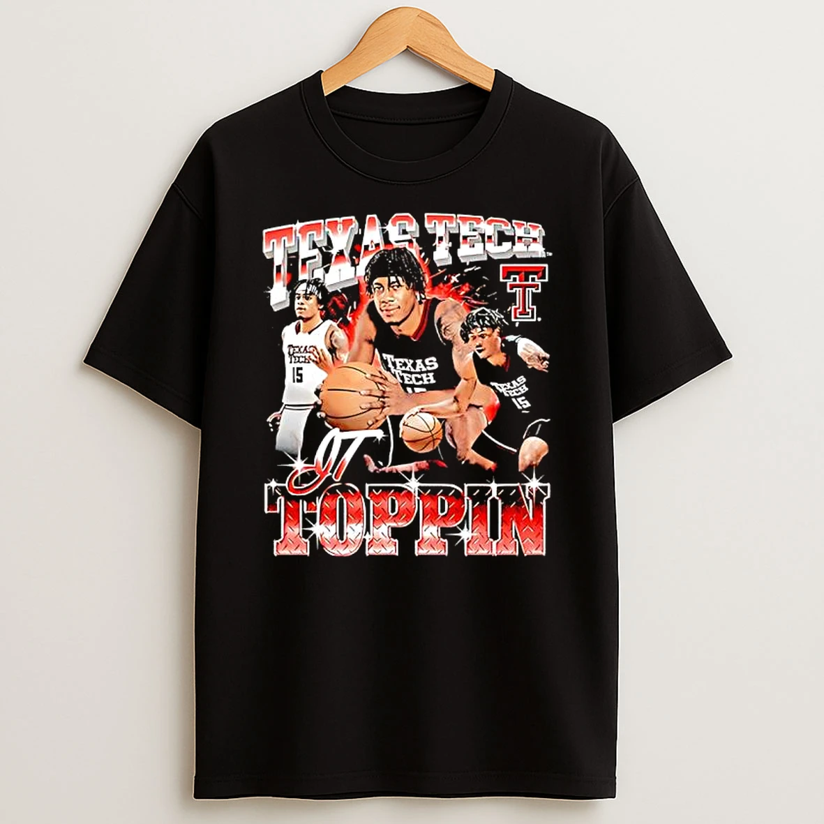 Jt Toppin Texas Tech Red Raiders Basketball 90s T Shirt