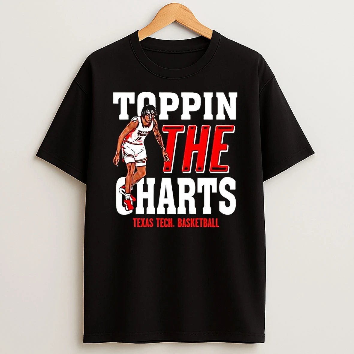 Jt Toppin Texas Tech Red Raiders Basketball Toppin The Charts Player T Shirt
