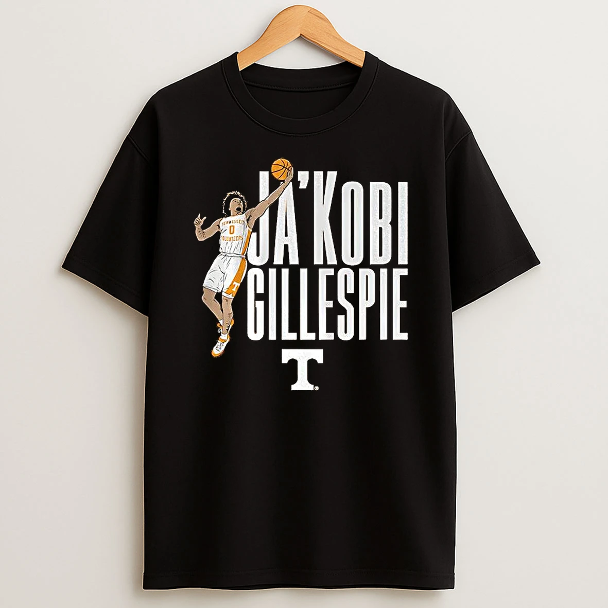 Jakobi Gillespie Pose Tennessee Volunteers Basketball Name And Logo T Shirt