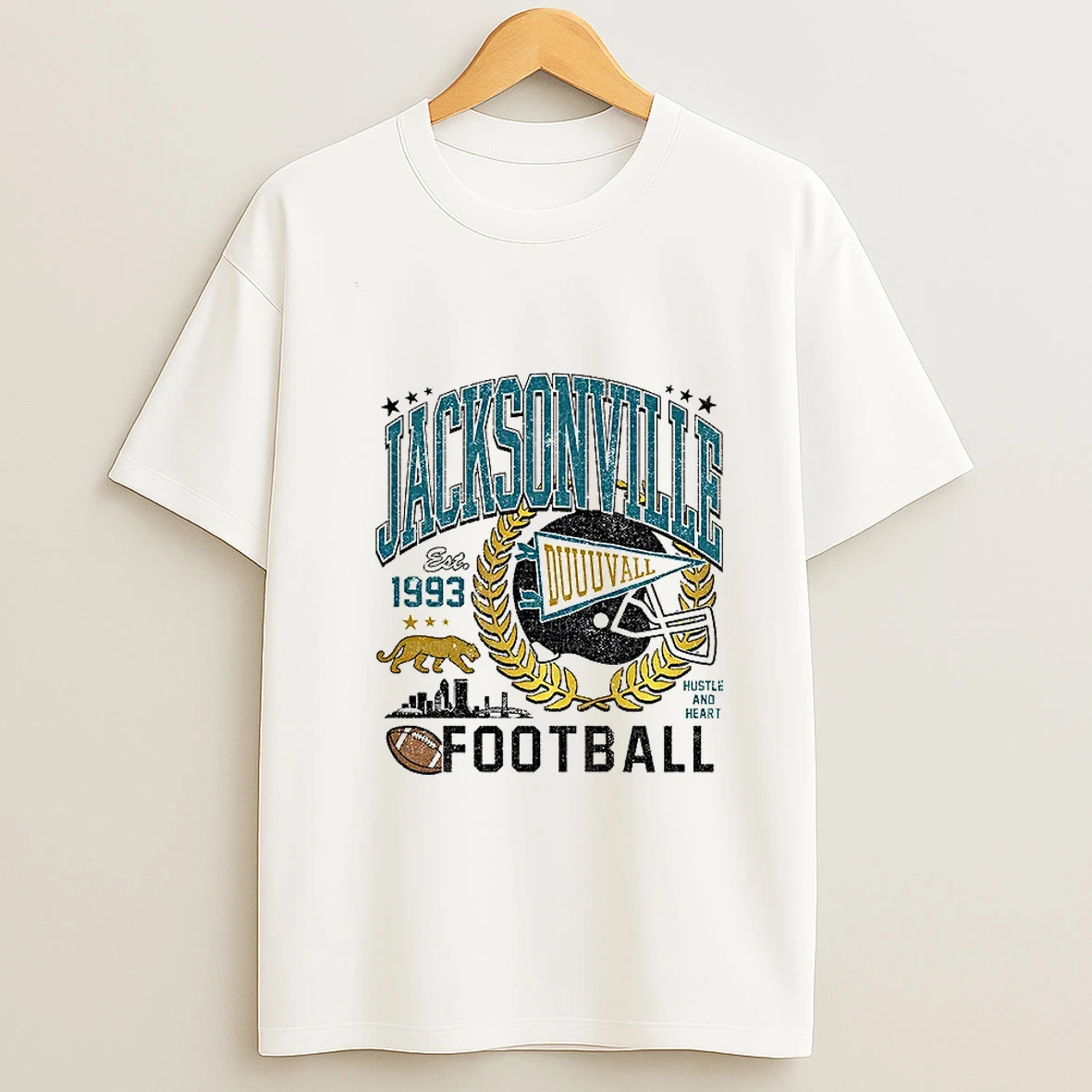 Jacksonville Jaguars Duuuval Football Est 1993 Hustle And Heart Vintage T Shirt