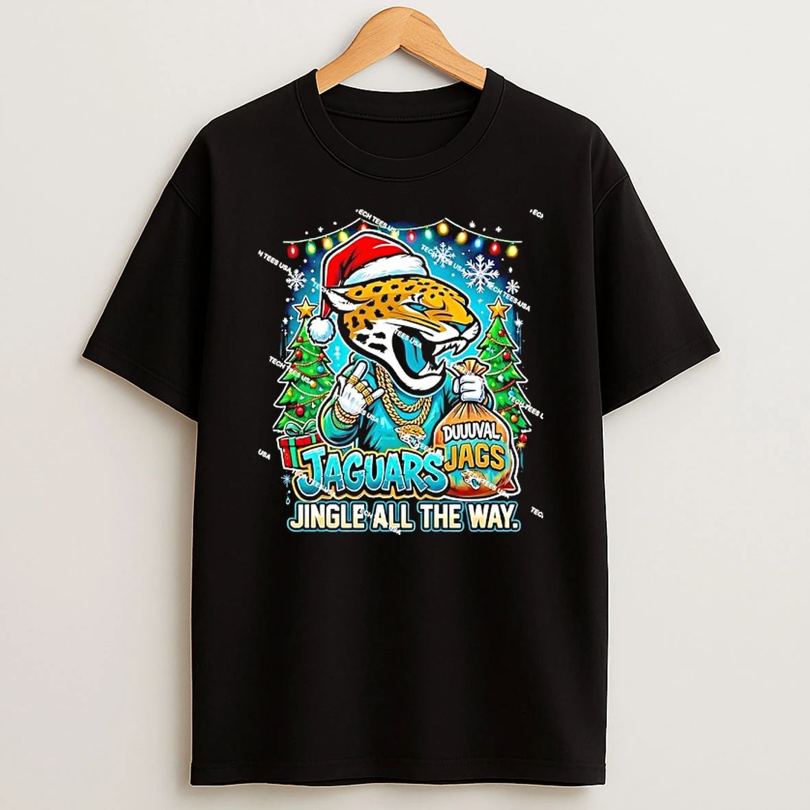 Jacksonville Jaguars Football Jingle All The Way Christmas Holiday T Shirt