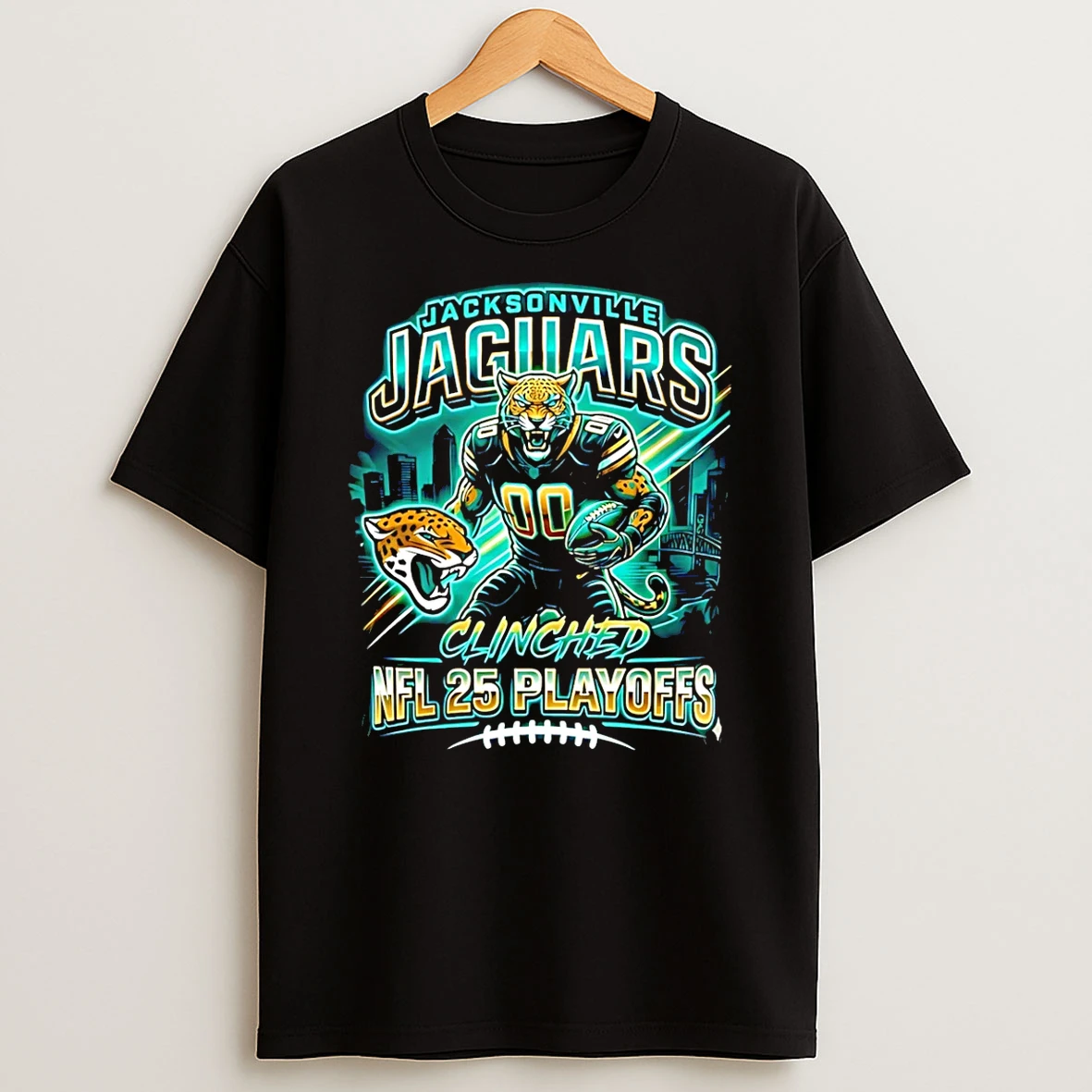 Jacksonville Jaguars Nfl 2025 Playoff Football Mascot T Shirt