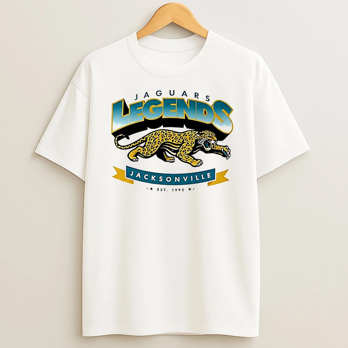 Jacksonville Jaguars Football Legends Est 1995 Mascot Logo Retro T Shirt