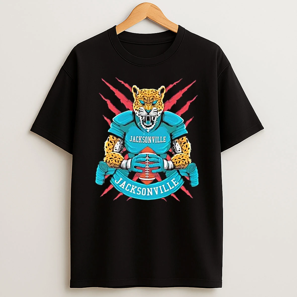 Jacksonville Jaguars Football Mascot Hug The Ball T Shirt