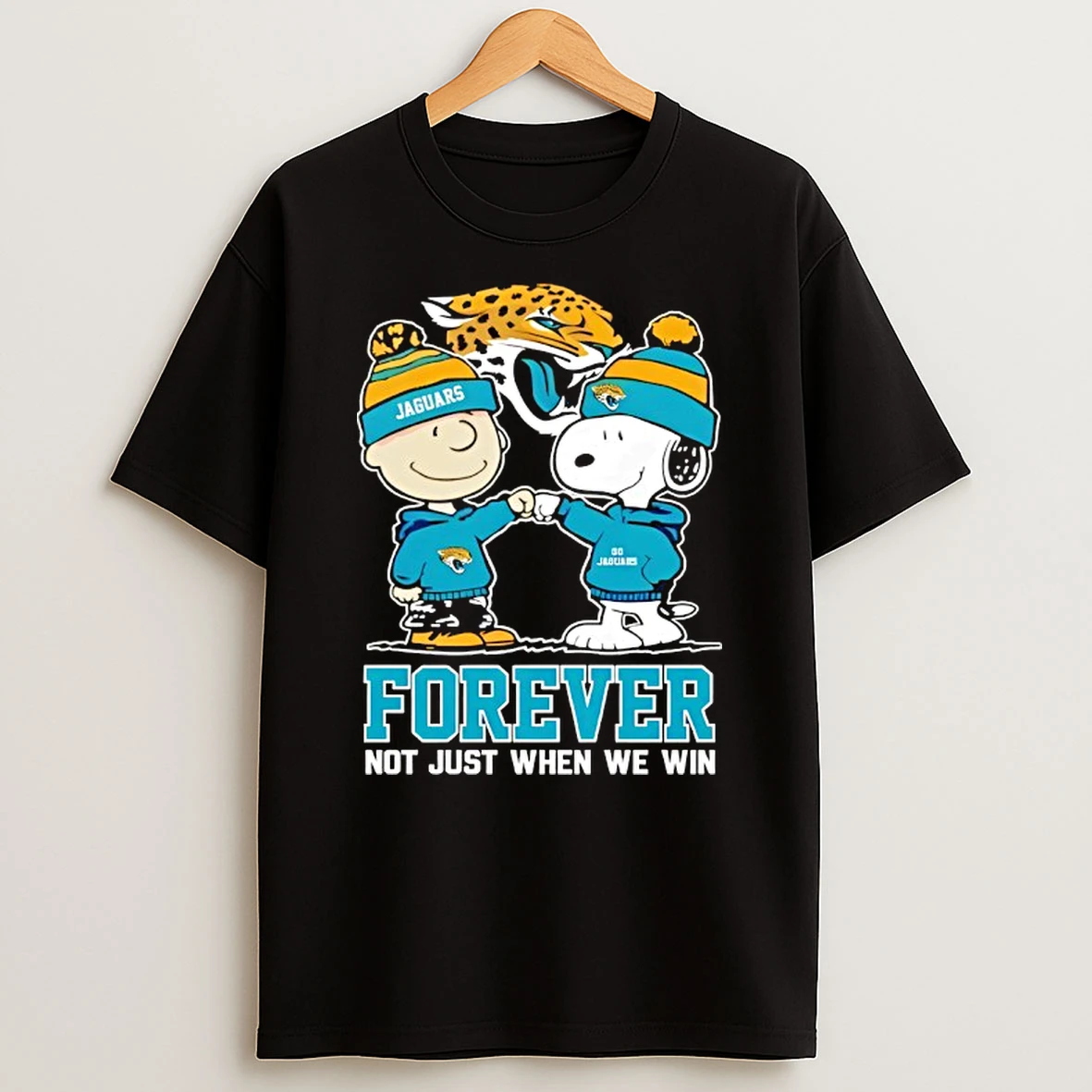 Jacksonville Jaguars X Charlie Brown Vs Snoopy Forever Not Just When We Win T Shirt