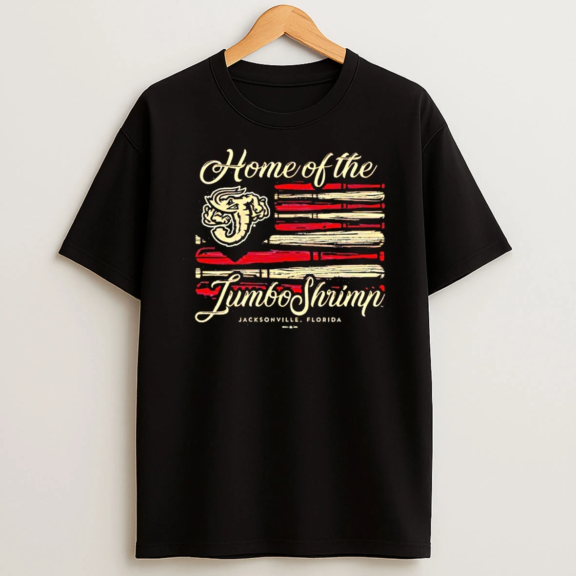 Jacksonville Jumbo Shrimp Goteez Bat Flag T Shirt
