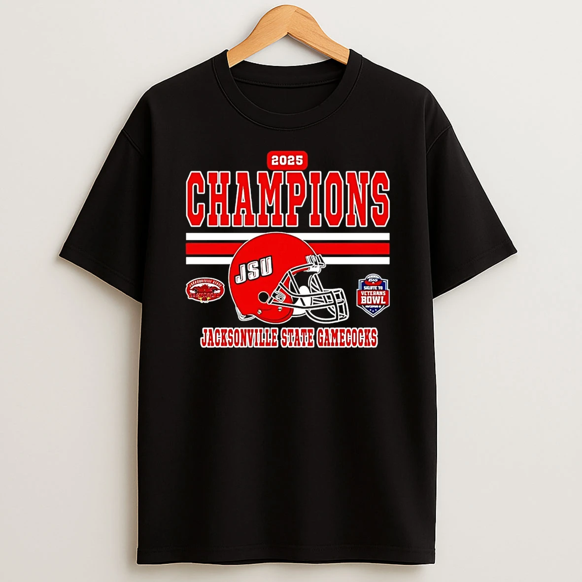 Jacksonville State Gamecocks 2025 Is4s Salute To Veterans Bowl Champions Helmet T Shirt