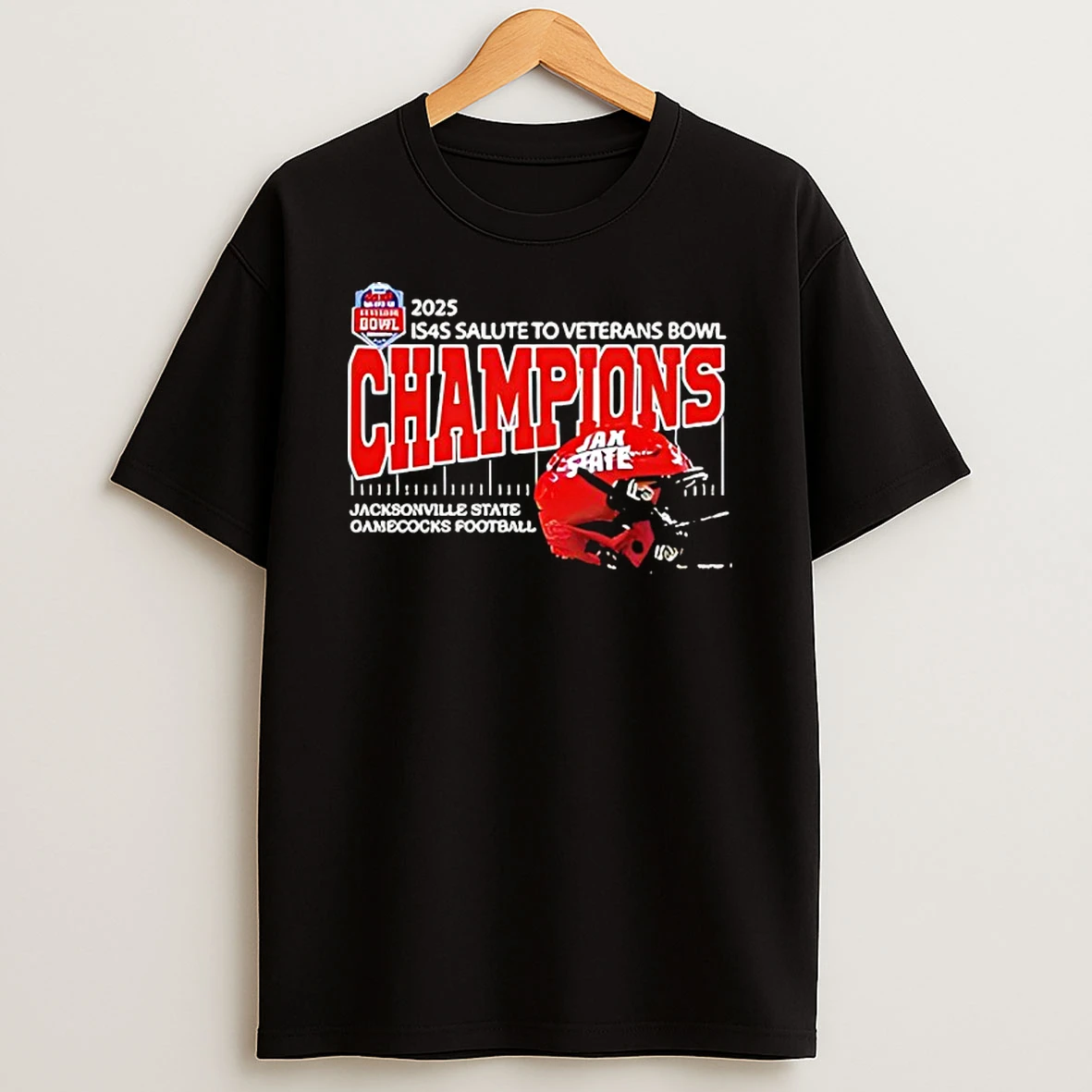 Jacksonville State Gamecocks Football Are 2025 Is4s Salute To Veterans Bowl Champions Helmet T Shirt