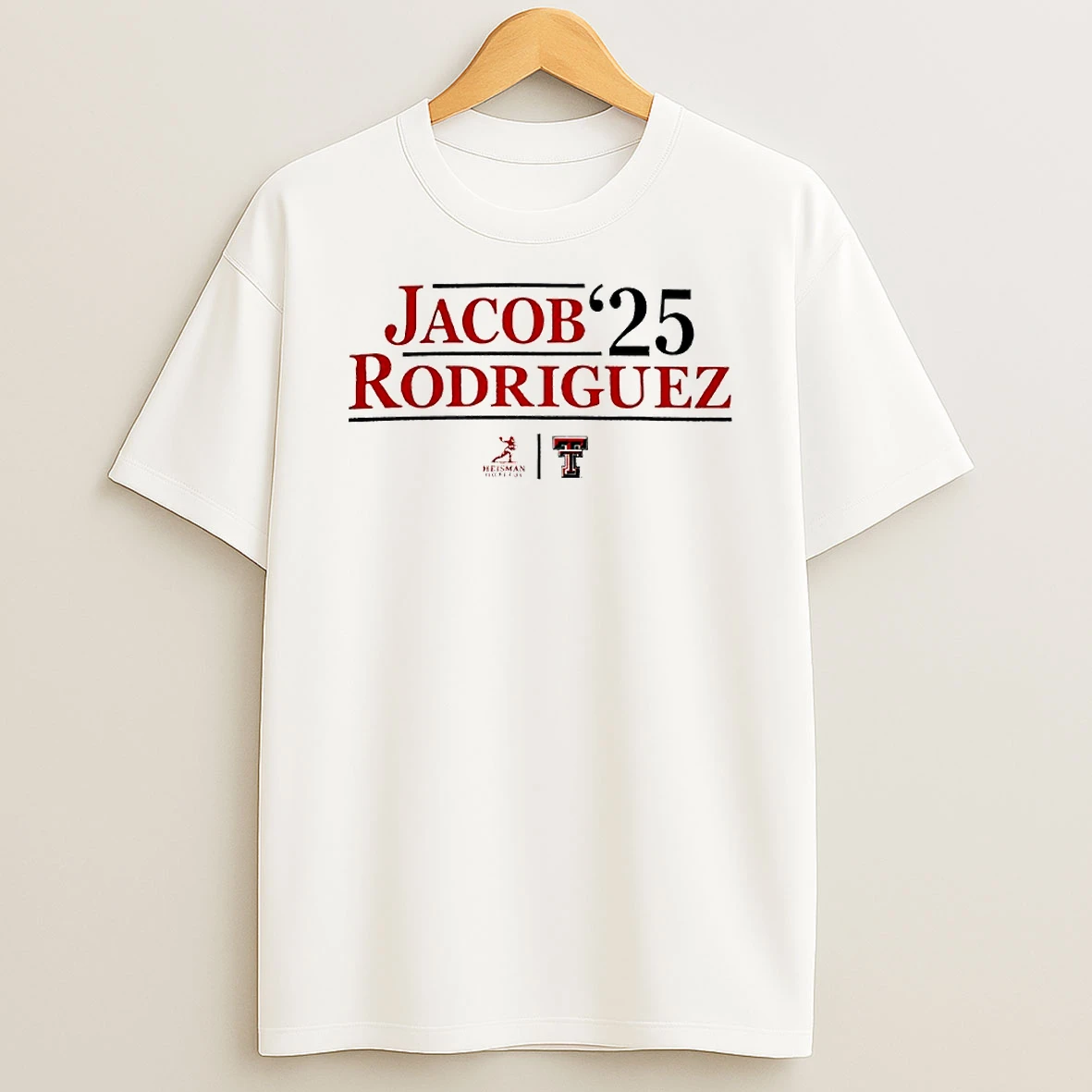Jacob Rodriguez Heisman 2025 Texas Tech Red Raiders Circle T Shirt