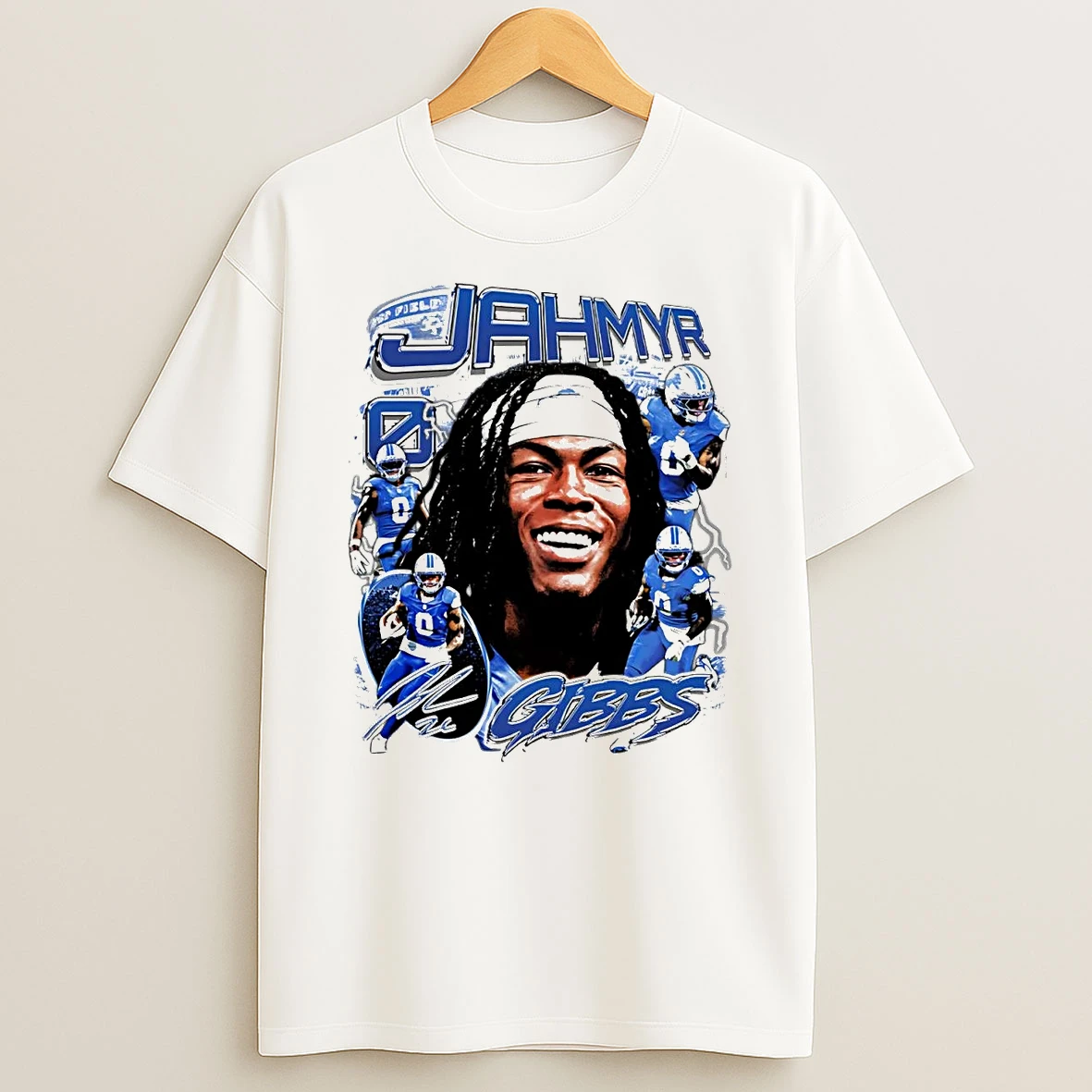 Jahmyr Gibbs Picture Collage Detroit Lions T Shirt