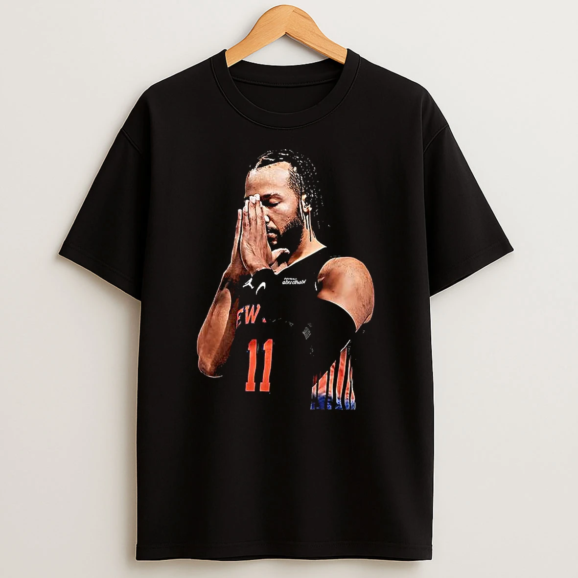 Jalen Brunson New York Knicks 2025 Mvp Clasp Hands In Celebration T Shirt