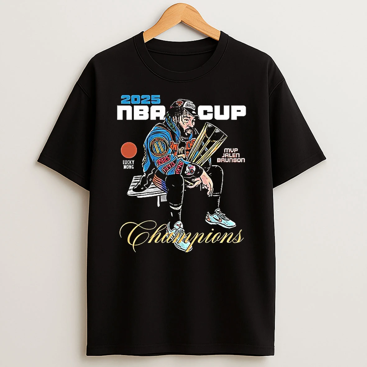 Jalen Brunson New York Knicks 2025 Nba Cup Champions Mvp Cartoon T Shirt