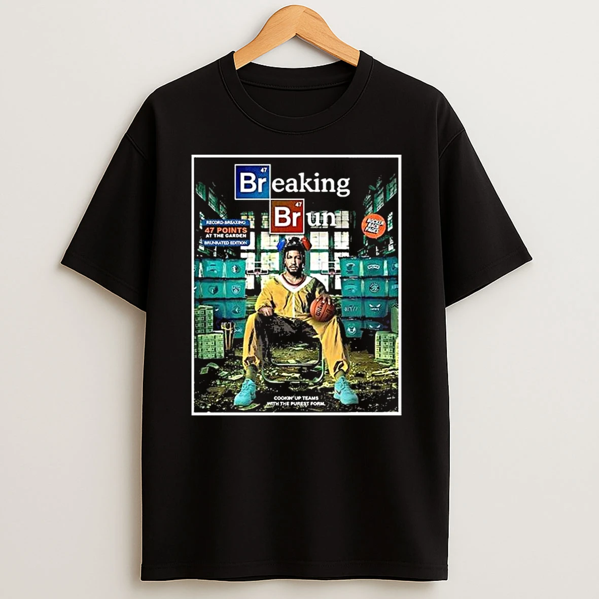 Jalen Brunson New York Knicks Nba Breaking Brun Parody 47 Points At The Garden T Shirt