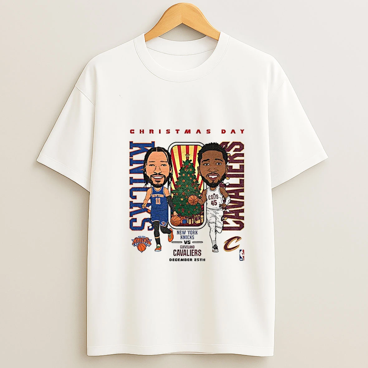 Jalen Brunson New York Knicks Vs Donovan Mitchell Cleveland Cavaliers Basketball Christmas Day T Shirt