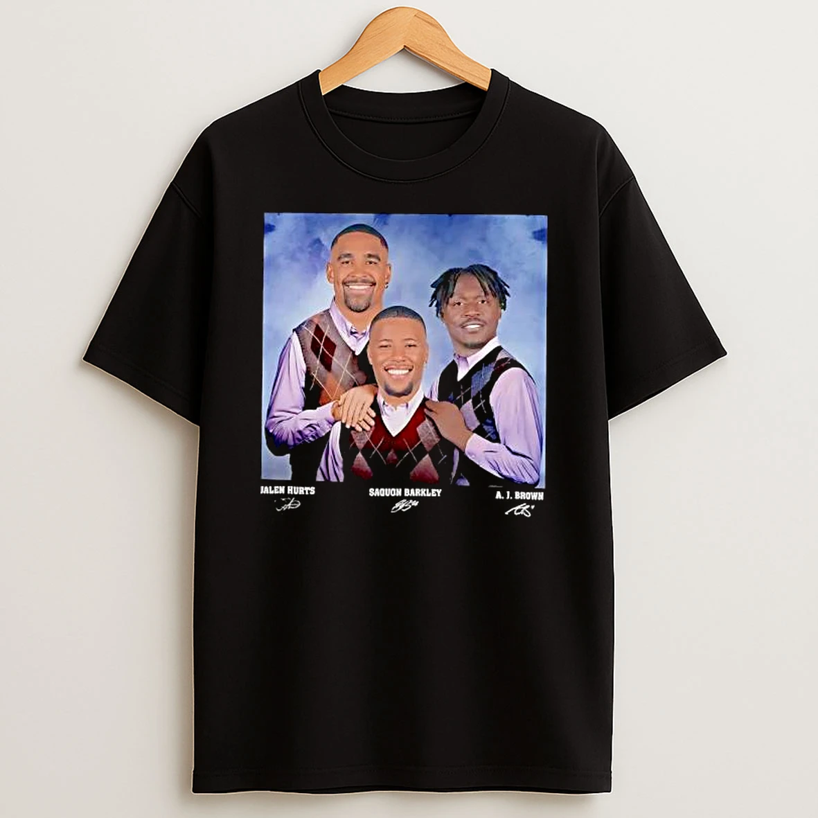 Jalen Hurts Saquon Barkley A J Brown Football Philadelphia Step Brothers T Shirt