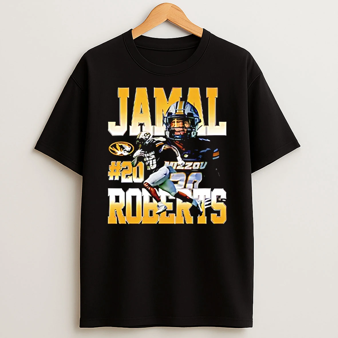 Jamal Roberts Mizzou Tigers Player Collage T Shirt