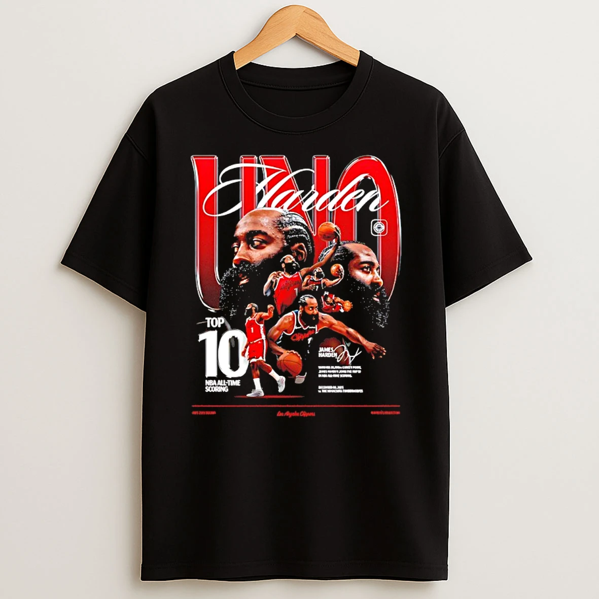 James Harden Top 10 Nba All Time Scoring List Graphic T Shirt