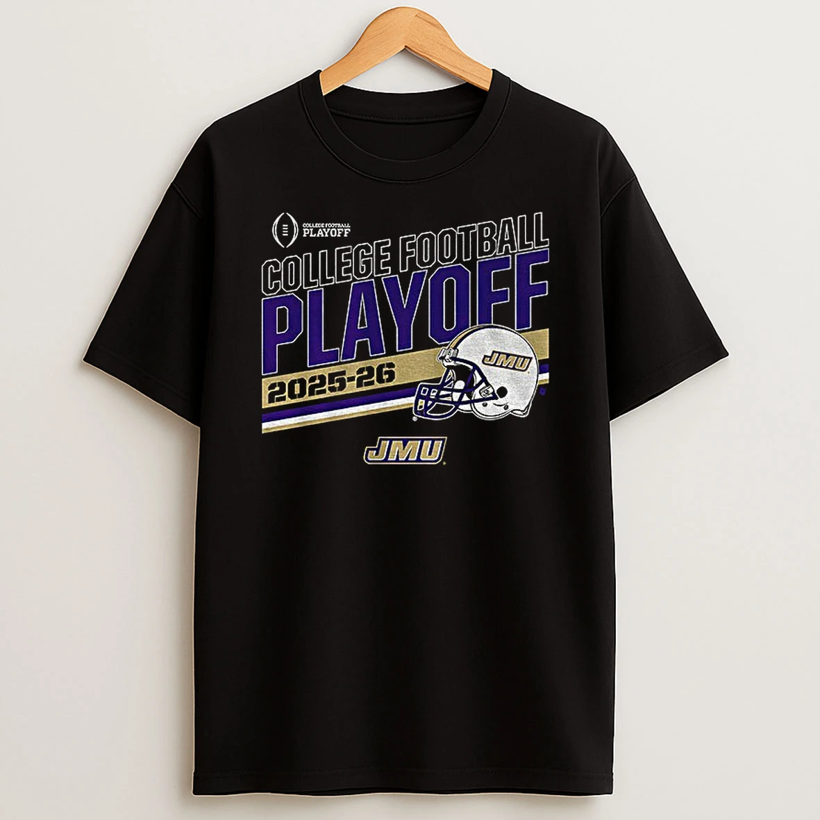 James Madison Dukes Football 2025 Cfp Stripe College Football Playoff 2025 T Shirt