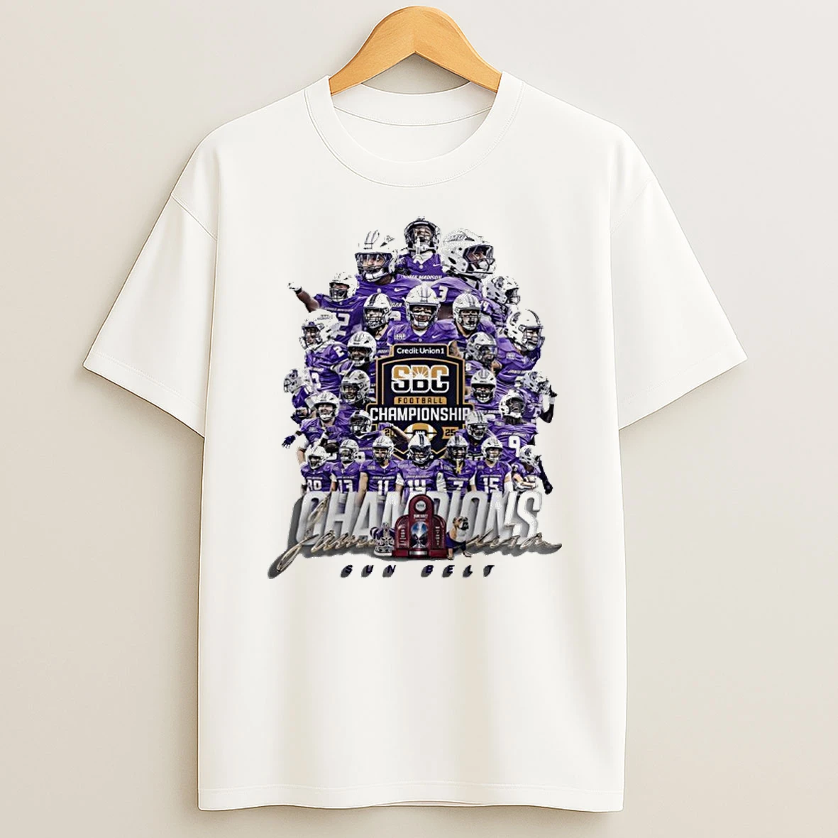 James Madison Dukes Sun Belt Champions 2025 T Shirt