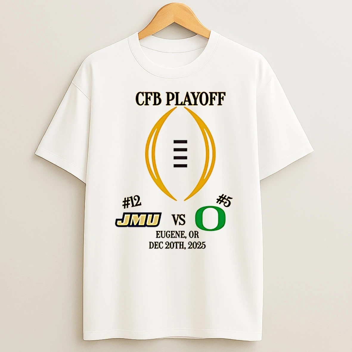 James Madison Vs Oregon 2025 Cfp First Rd Playoff Game 4 T Shirt