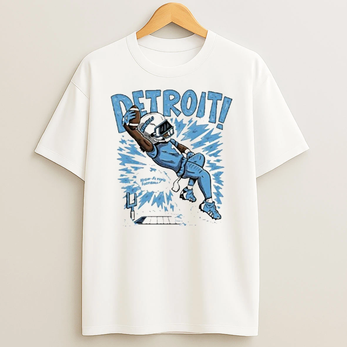Jameson Williams Detroit Lions High Flying Football Graphic T Shirt