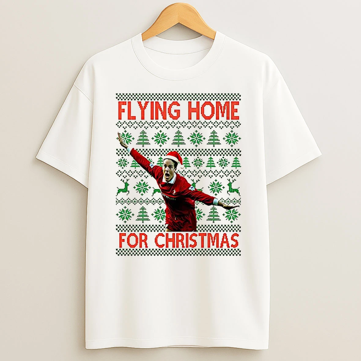 Jan Aage Fjortoft Swindon Town Flying Home For Christmas Ugly Xmas T Shirt