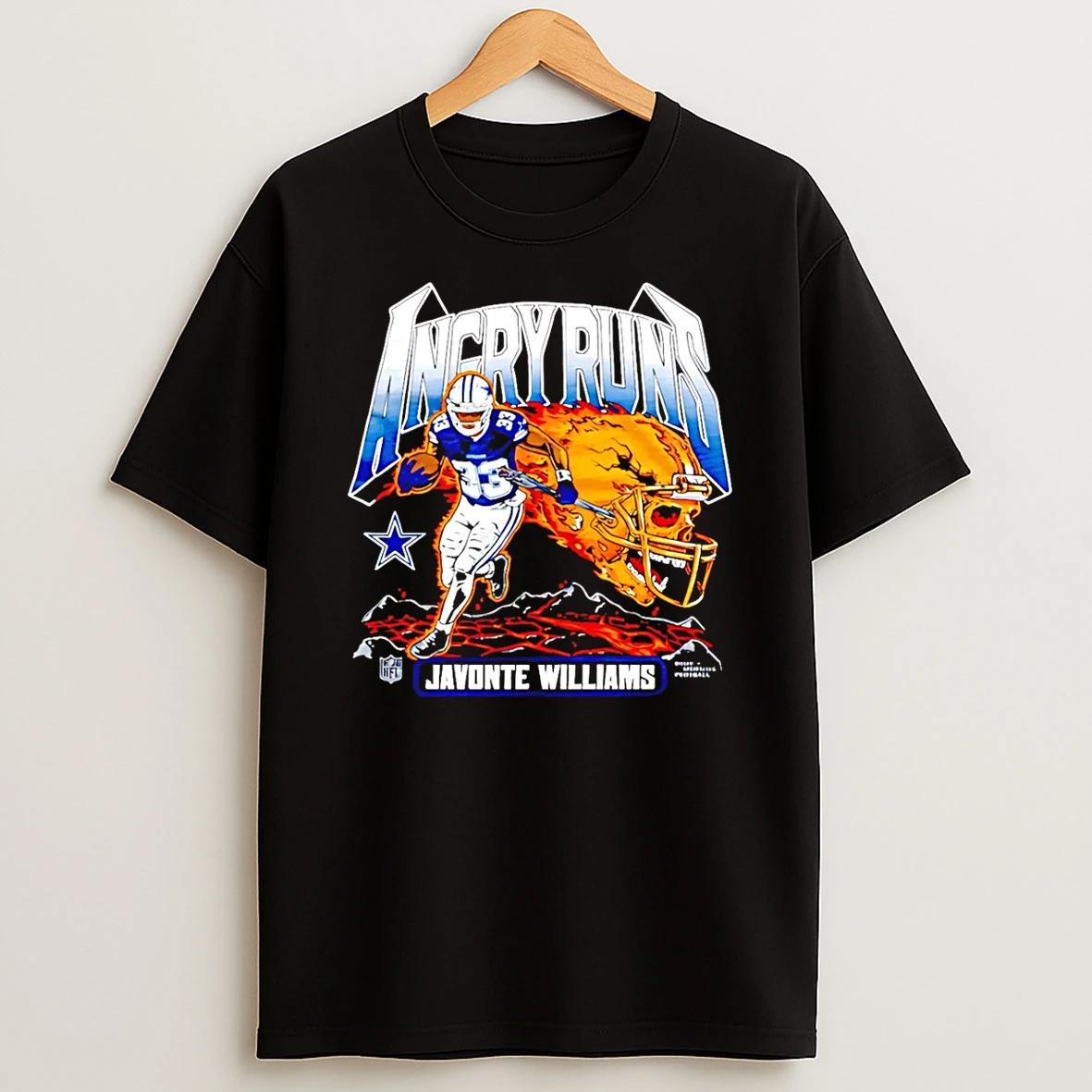 Javonte Williams Dallas Cowboys Angry Runs 2025 T Shirt