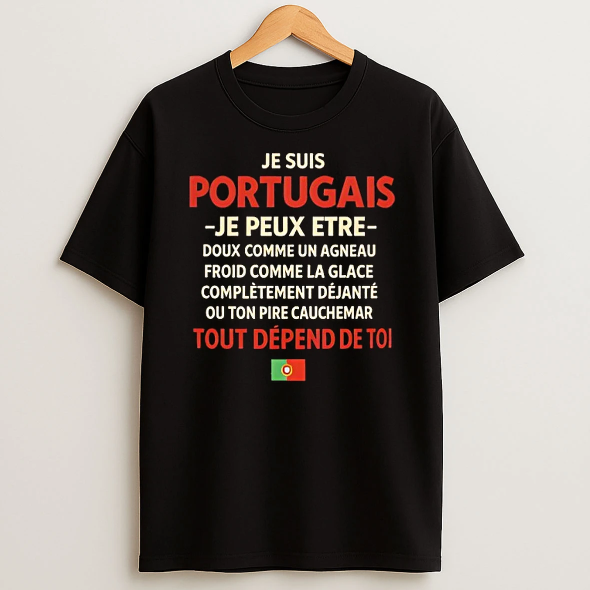 Je Suis Portugais Funny Quote T Shirt