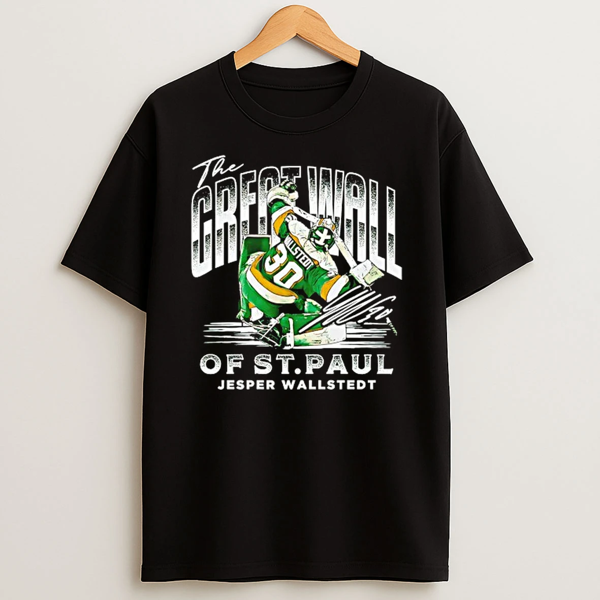 Jesper Wallstedt Minnesota Wild The Great Wall Of St Paul T Shirt