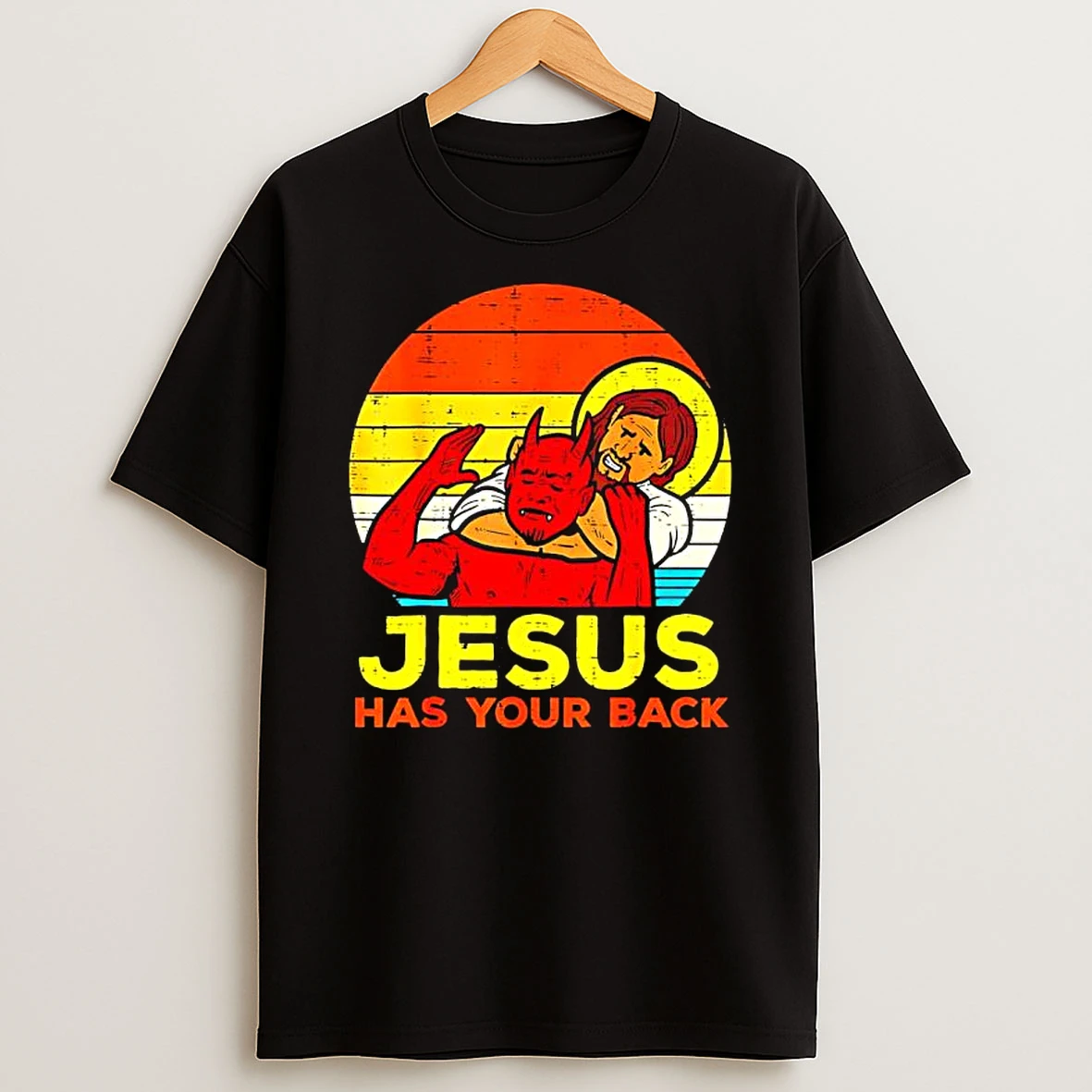 Jesus Has Your Back Vintage Graphic T Shirt