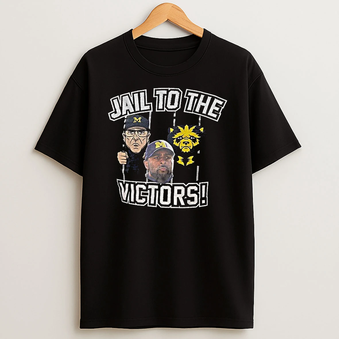 Jim Harbaugh And Sherrone Moore Jail To The Victors Michigan Wolverines T Shirt