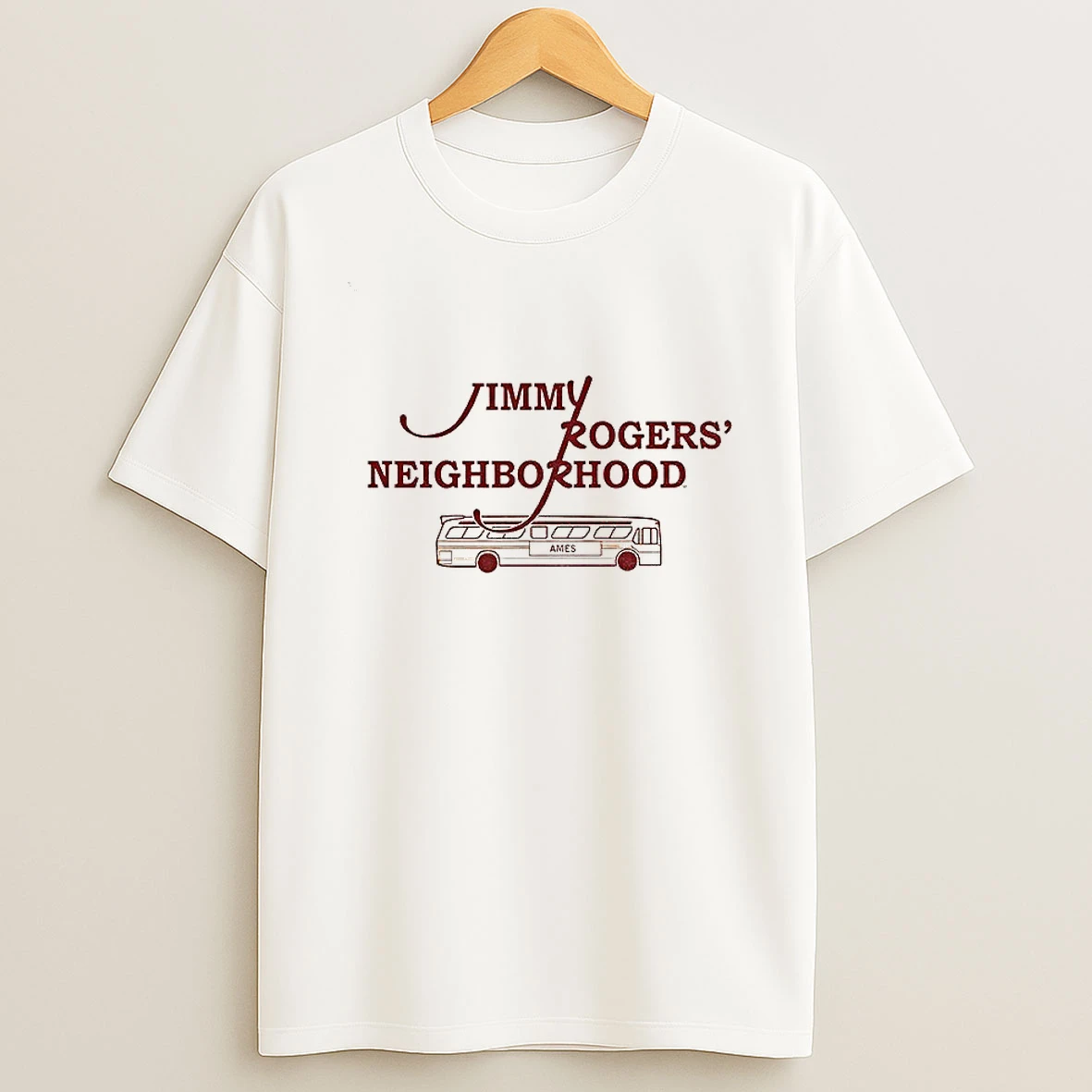 Jimmy Rogers Neighborhood Ames Bus T Shirt