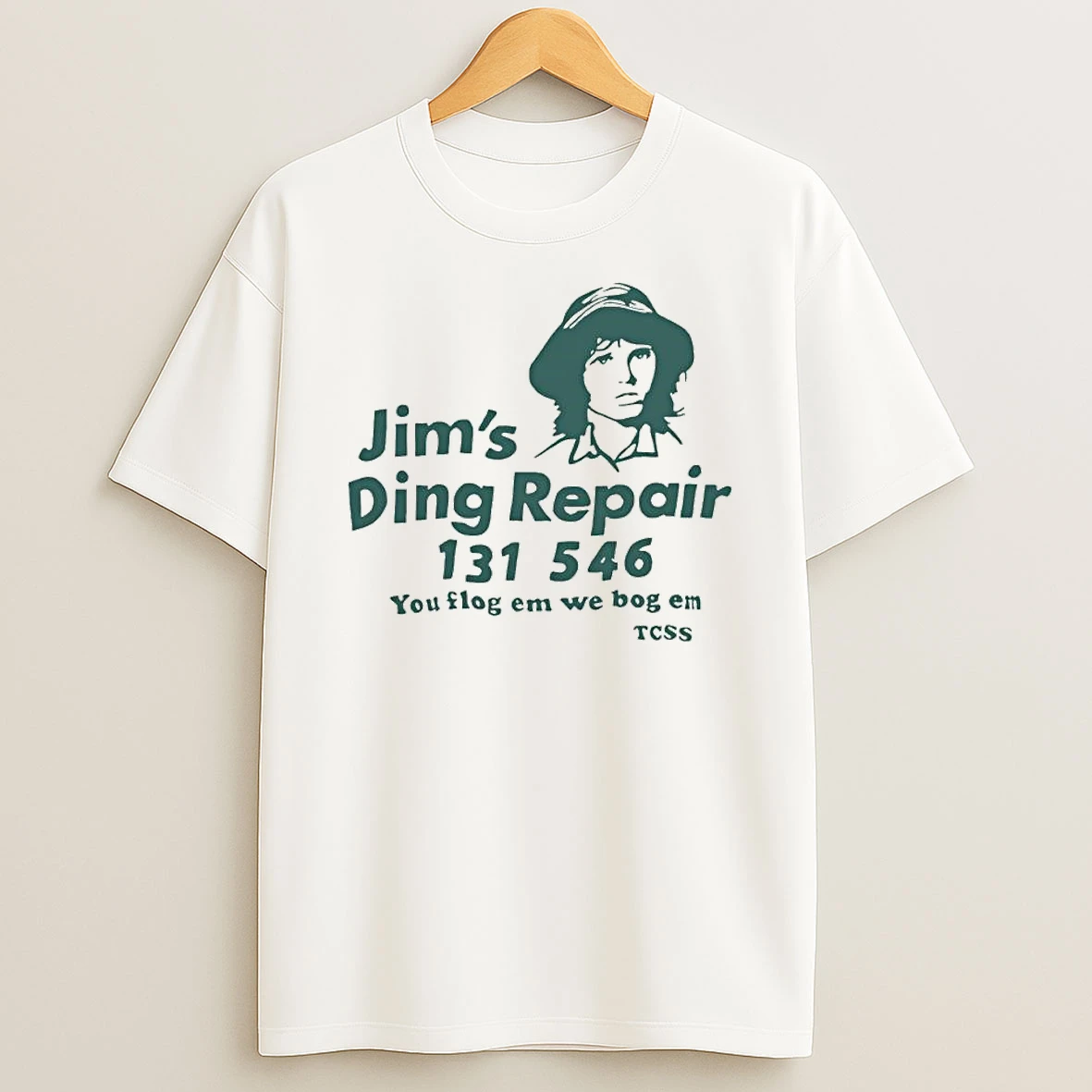 Jims Ding Repair 1311 546 You Flog Em We Bog Em T Shirt