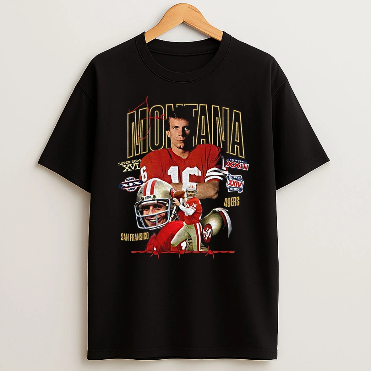 Joe Montana San Francisco 49ers Football Super Bowl Xvi Graphic T Shirt