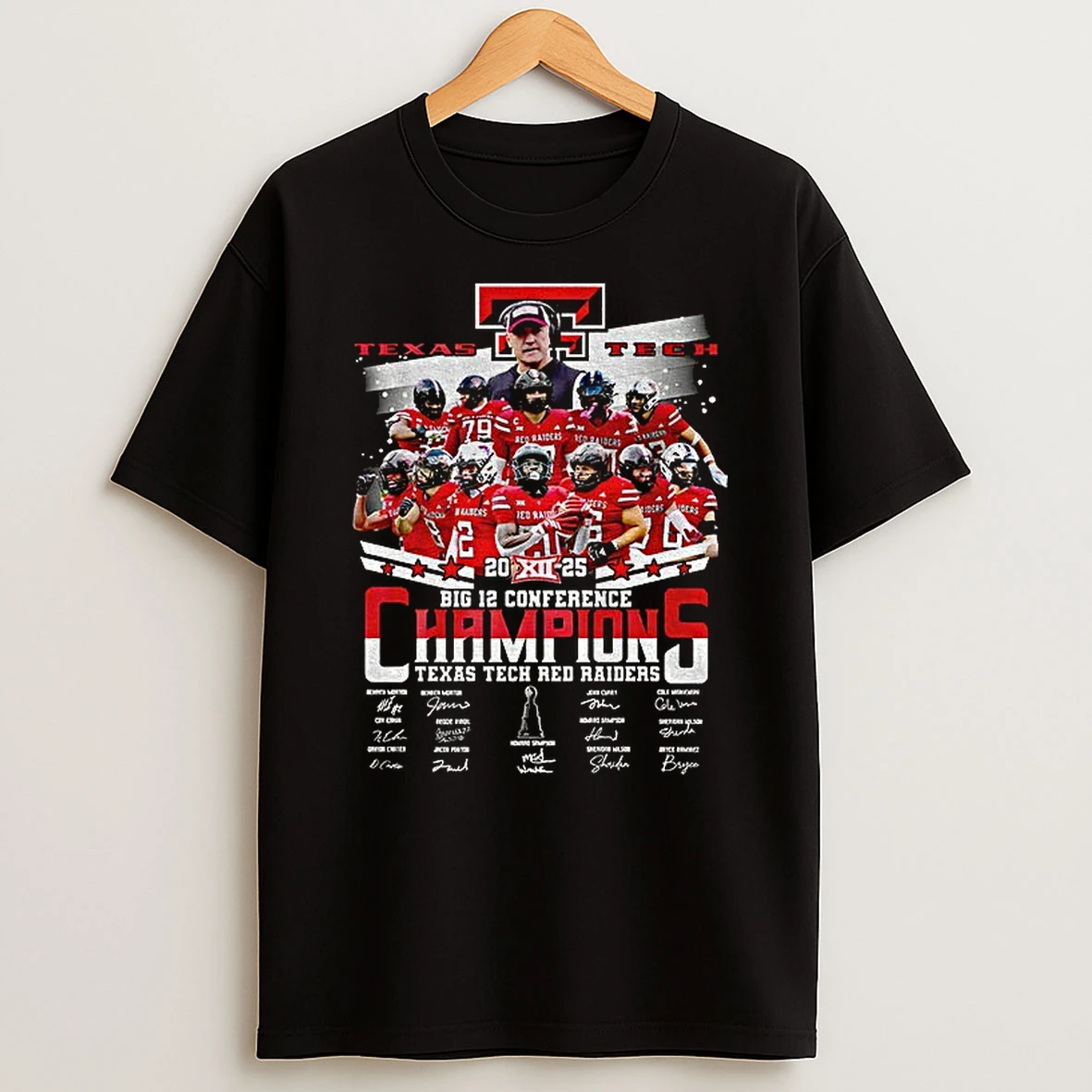 Joey Mcguire Texas Tech Red Raiders Big 12 Conference Champions Signatures T Shirt