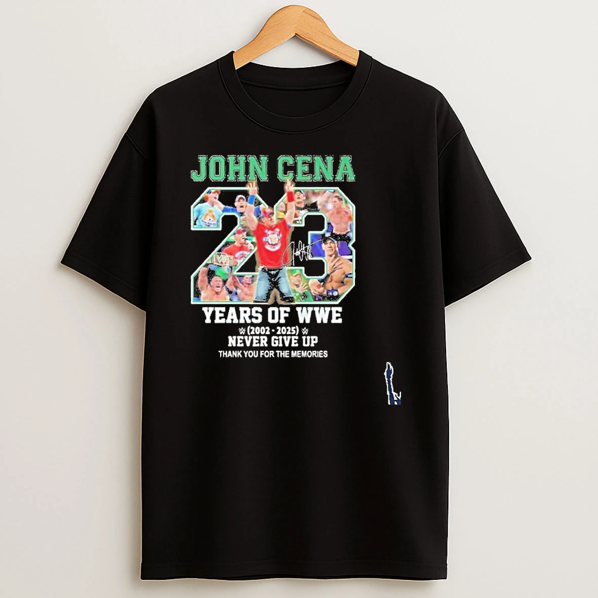 John Cena 23 Years Of Wwe 2002 2025 Never Give Up T Shirt