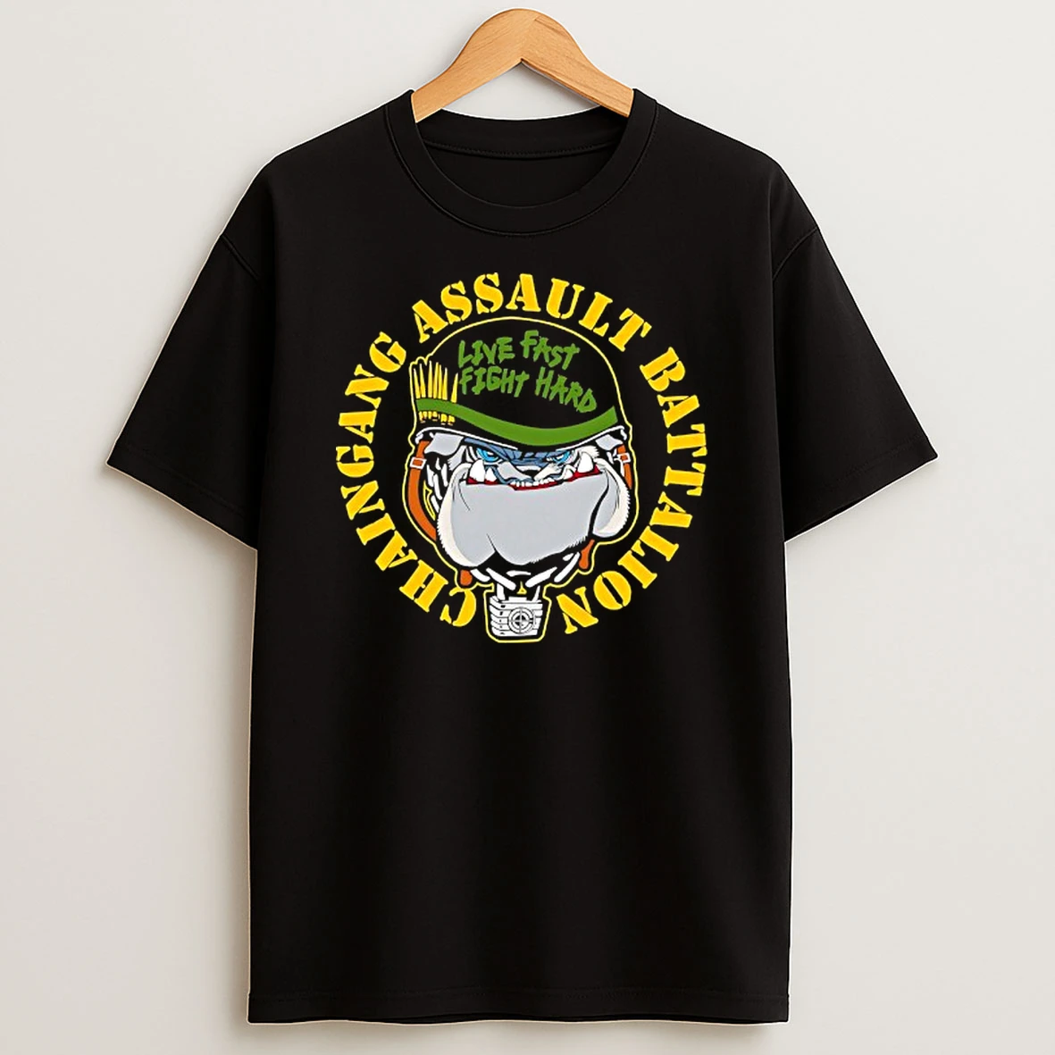 John Cena Bulldogs Live Fast Fight Hard Chaingang Assault Battalion T Shirt