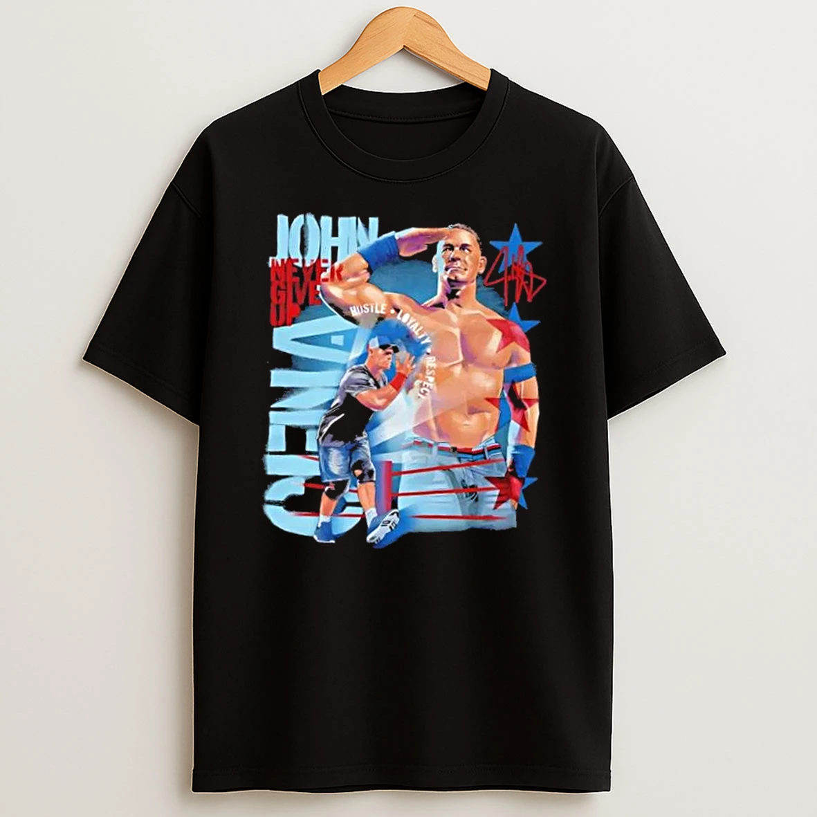 John Cena Never Give Up Salute Signature T Shirt