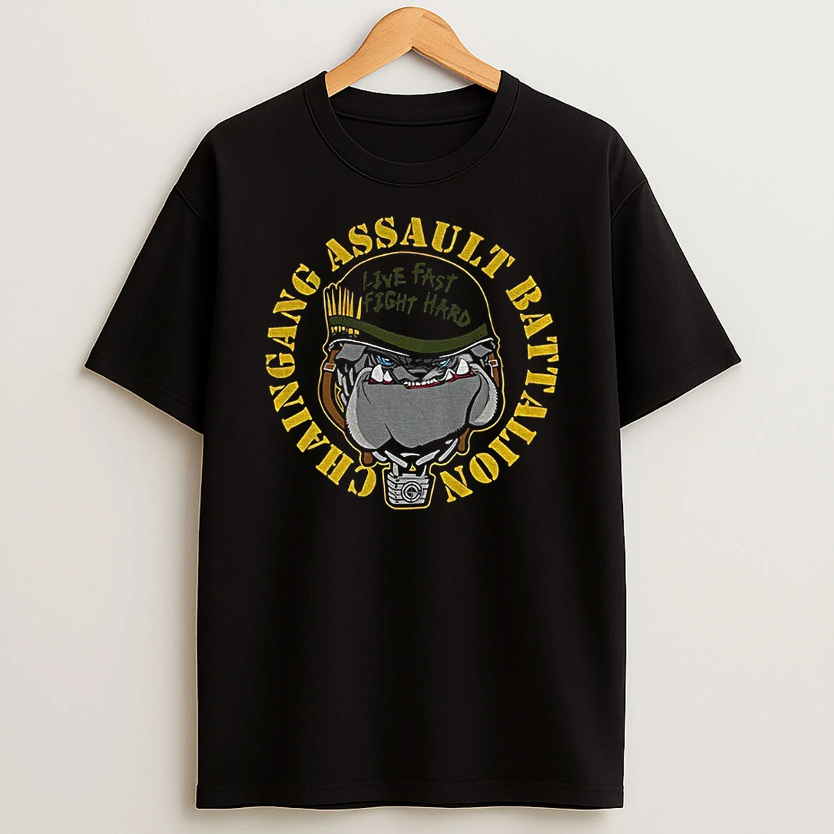 John Cena Wwe Chaingang Assault Battalion Live Fast Fight Hard Logo T Shirt