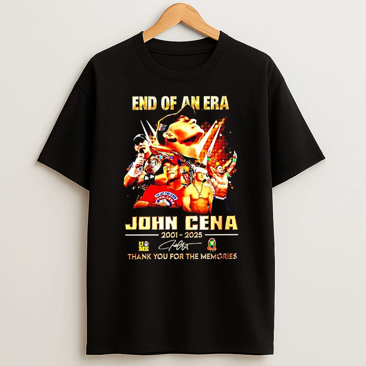 John Cena End Of An Era Thank You 2001 2025 Signature T Shirt