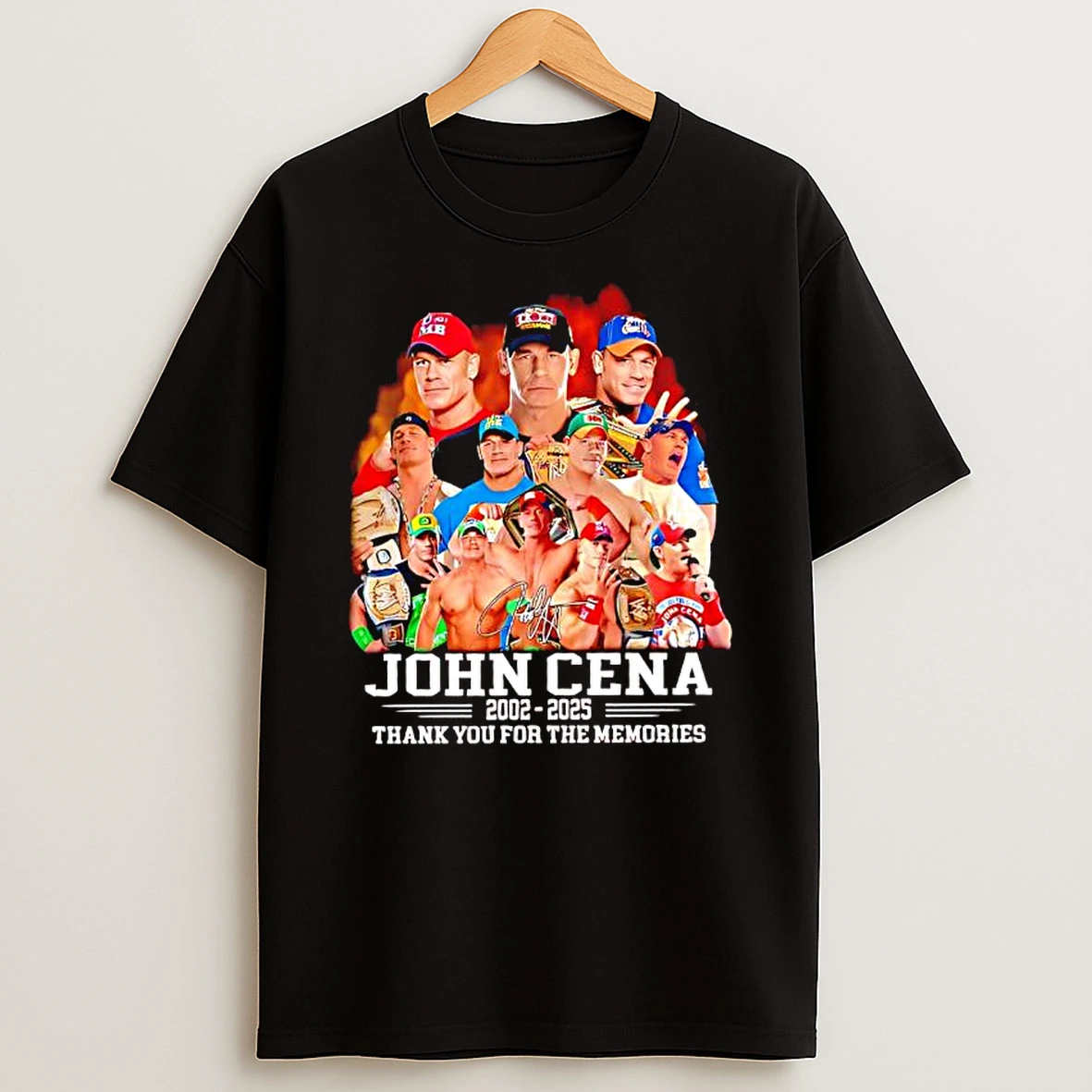 John Cenas Wwe Evolution 2002 To 2025 Thank You T Shirt